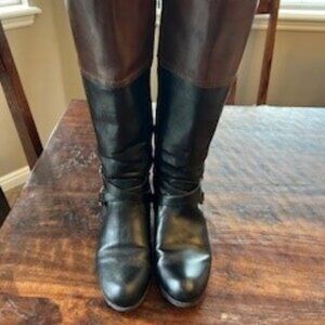 Liz Claiborne Black and Brown Shoes Wide Leg Boots - 6.5W